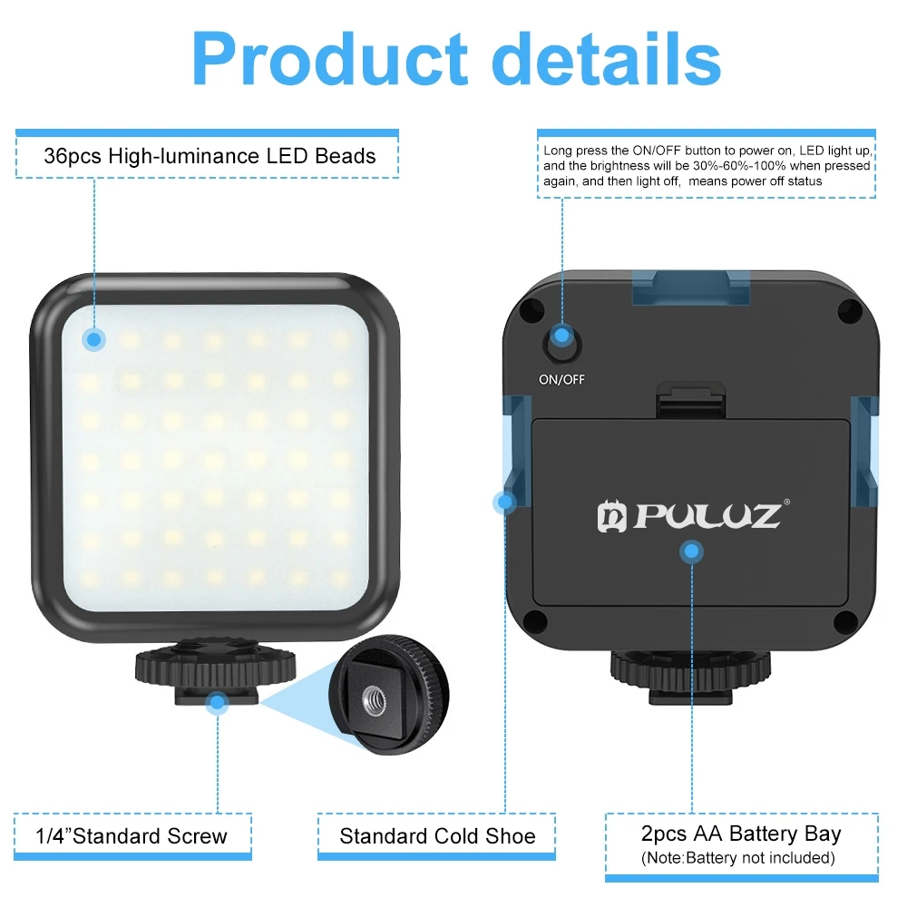 PULUZ 36 LED 3W Video Light for Nikon/Canon DSLR Camera / Video Camcorder Fill Light Selfie