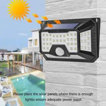 

48/66/120LED Solar Light Outdoor Garden Waterproof Sunlight Solar Powered Lamp PIR Motion Sensor Wall Light for Home Decoration