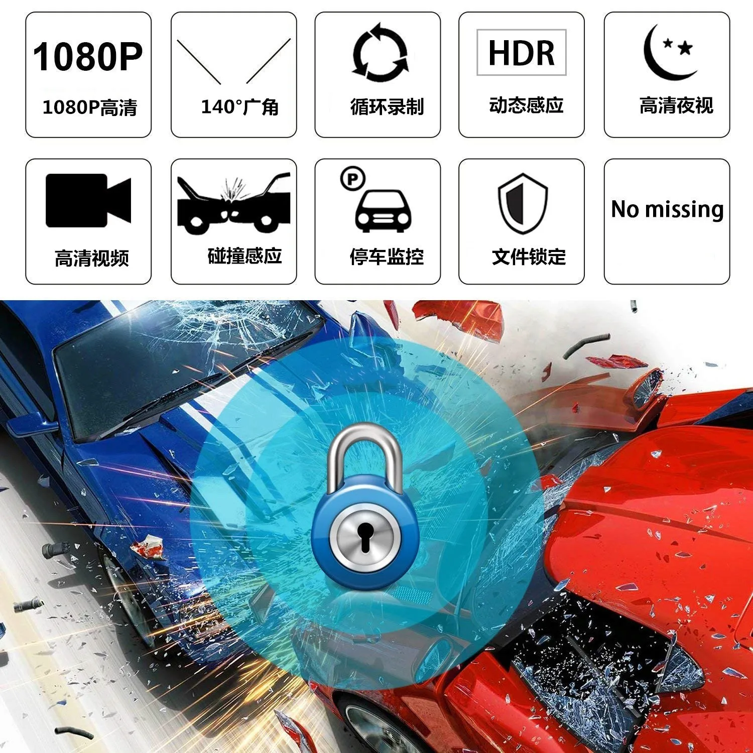 Вождения Регистраторы 4-дюймовый ips высокой четкости 1080P Автомобильная Передняя и задняя Двойной объектив Поддержка изображение при движении задним ходом cardvr