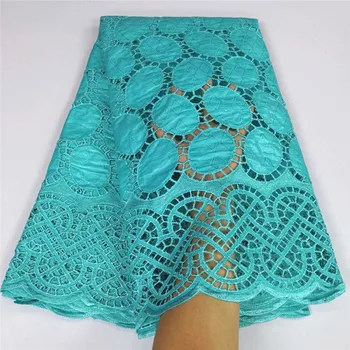 

green 5 yards African bazin riche fabric with brode Latest fashion stones embroidery bazin lace fabric with net lace