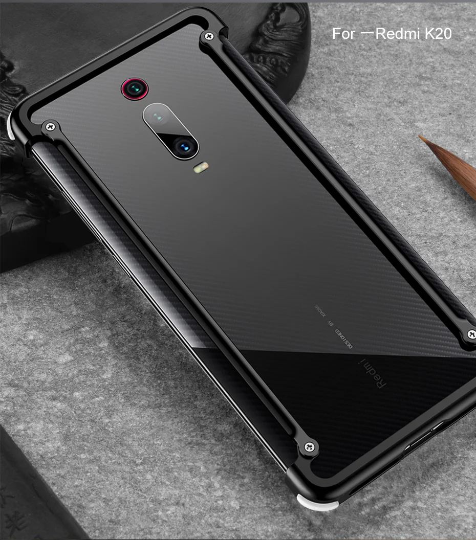 Металлический чехол с подушкой безопасности для Xiaomi Redmi K20 Pro, металлический бампер 360, полностью защитный чехол для Redmi K20