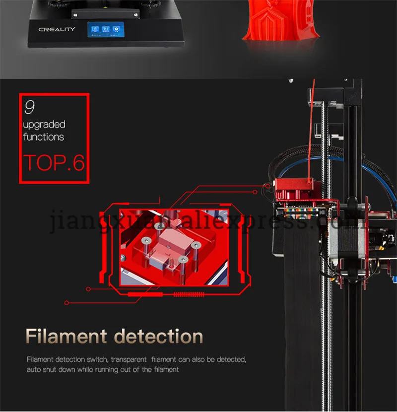3D CR-10S профессиональный принтер Датчик автоматической коррекции принтер 4,3 дюймов сенсорный ЖК-дисплей возврат означает хорошо мощность печать нити функция обнаружения