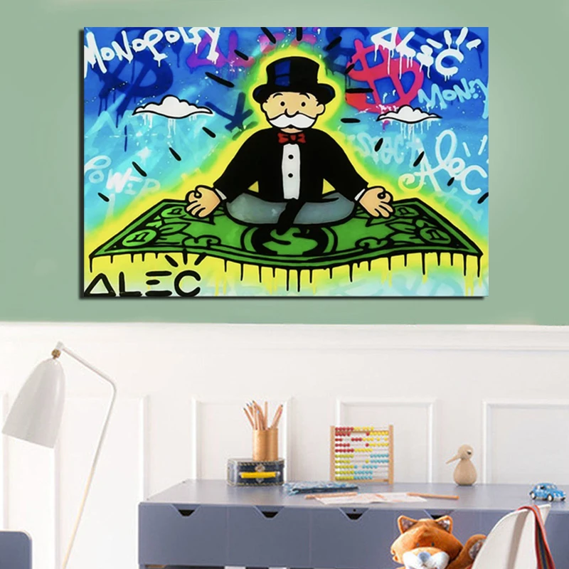Alzacristallo Sit On The Money Canvas Painting Print Living Room Home Decoration Artwork Modern Wall Art Poster Di Pittura A Olio