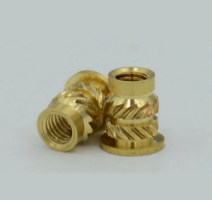 M6 x 6mm Filetage moleté en laiton écrous encastrement OD L x 8mm 50 Pcs