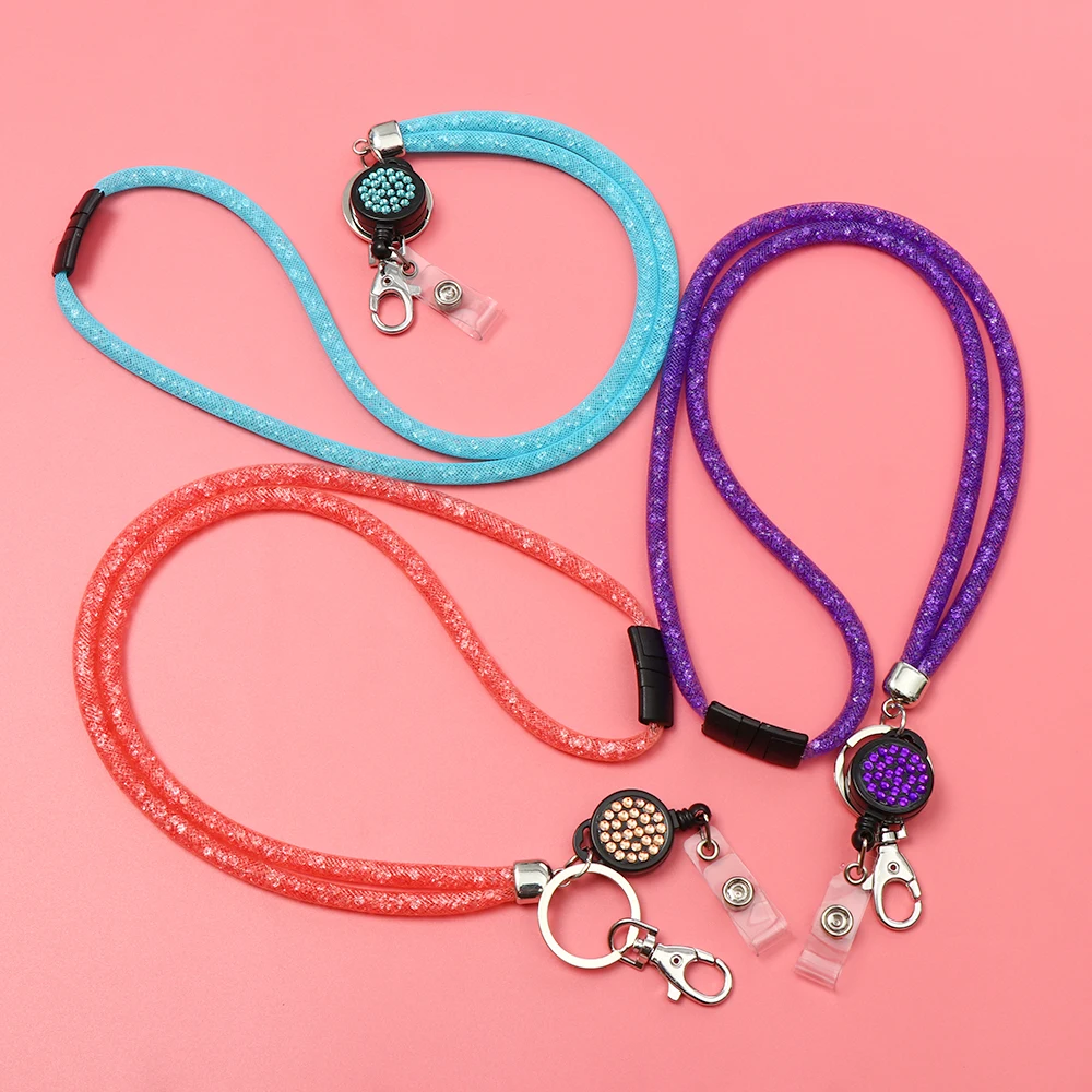 1PC Strass Bling Cristallo Cordino Badge Porta Carte D'identà - Foto 6