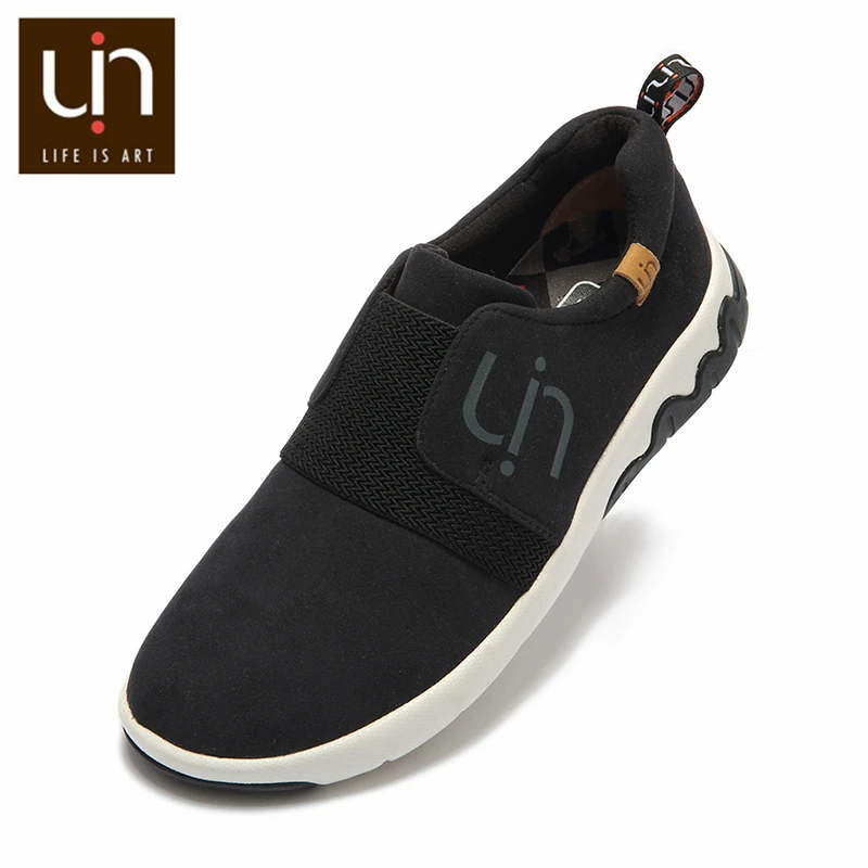 

UIN Guyana Series Brand Sneakers for Women/Men Microfiber Suede Sports Shoes Black Ladies Outdoor Walking Shoes Soft Lightweight