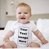 Custom Made YOUR TEXT HERE Baby Romper Newborn Baby Boy Girl 100% Cotton Short Sleeve Infant Baby Clothes 4