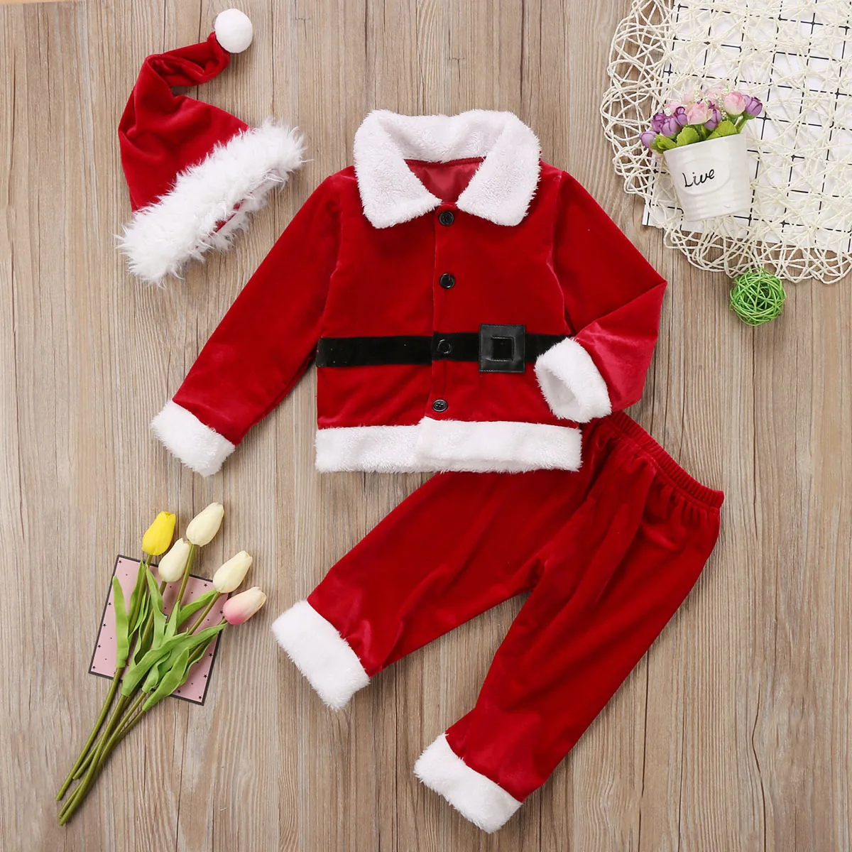 Г. Брендовый От 0 до 4 лет Детский Рождественский костюм Санта-Клауса комплект одежды для мальчиков и девочек, Рождественский нарядный Детский комплект из топа и штанов