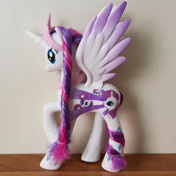 

Unicorn Rarity Big Bright Anime Small Eyes Cartoon Figure Pvc Toy Horse 14CM High