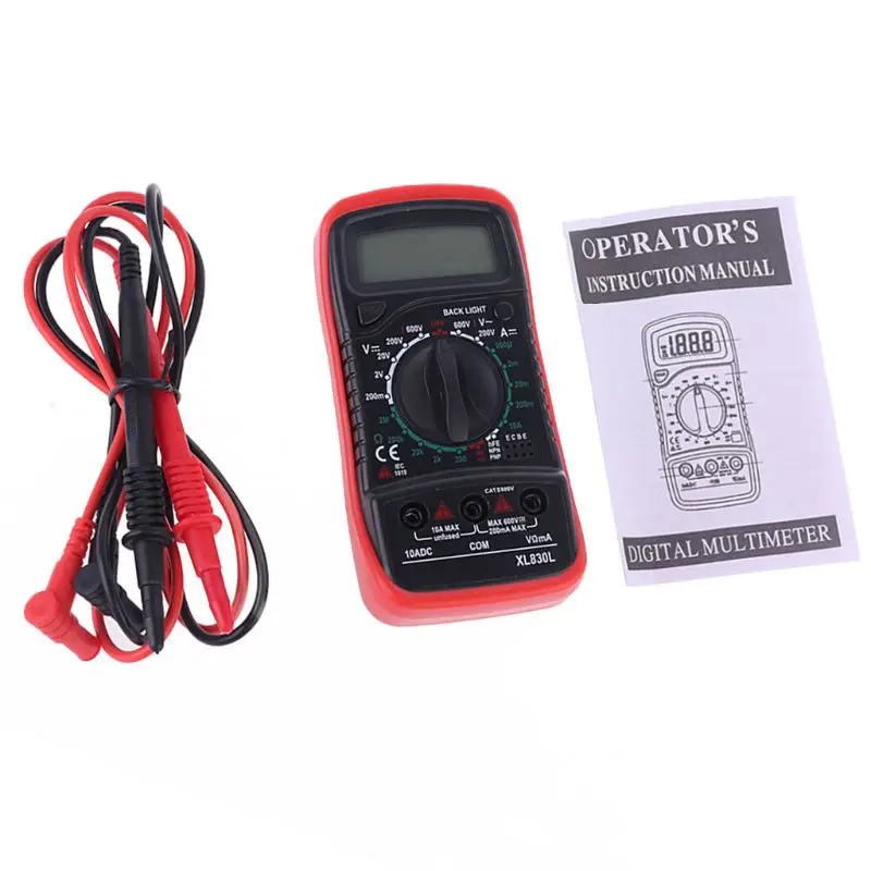 

DC AC Voltage Digital Hand Held Multimeter Measuring Resistance Current 1999 LCD Display Diode Frequency Multitester Volt Tester