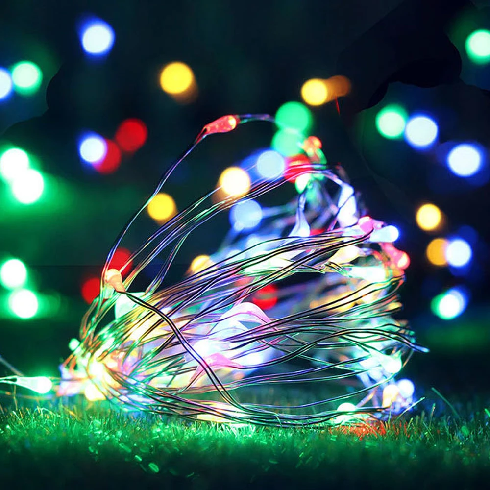 2M LED String Light Battery Garland Copper Wire Fairy Christmas Decoration Festoon Bulb For New Year Wedding Brithday Party Lamp hanging fairy lights