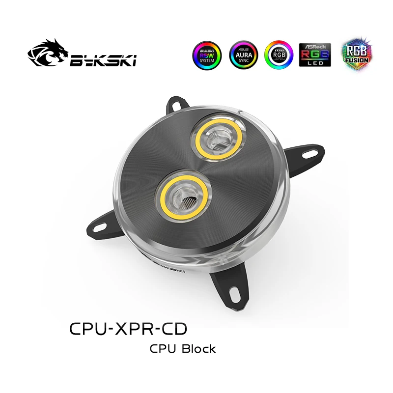 Bykski CPU XPR CD водяной блок для Intel 115X 1366 2011 2066 черный/серебристый RBW(5 В)/RGB(12 В) Водяной