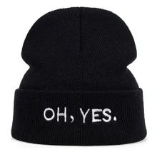 Новинка на да шапка с вышивкой для мужчин и женщин модная зимняя черная Шапка-бини и Кепка высокого качества для женщин