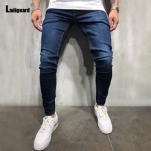 Ladguard pantalones vaqueros sexys para hombre, ropa de calle informal ajustada, estilo europeo, a la moda, talla grande 3XL, 2022