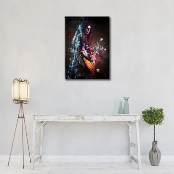Great Paintings of Famous Guitarists Printed on Canvas 3