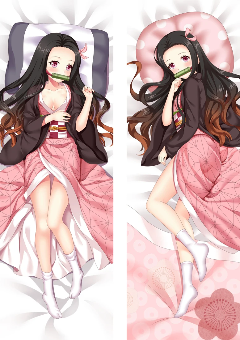 April японский аниме Demon Slayer: Kimetsu no Yaiba Kamado Nezuko Dakimakura обнимающий чехол для подушки - Цвет: 910054