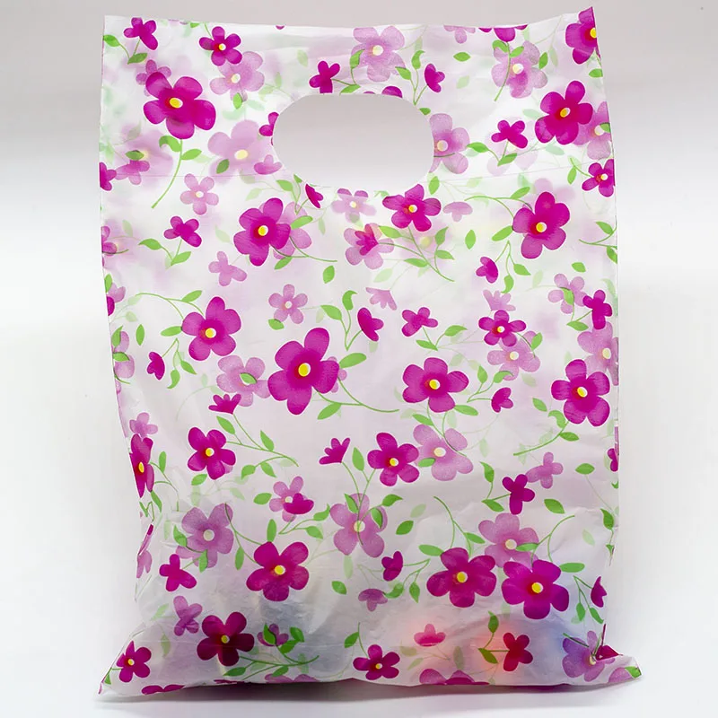 100 шт 15*20 см Красивая пластиковая подарочная упаковка для ювелирных изделий, сумки с ручками для бутиков