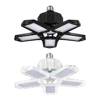 

LED Five Leaf Garage Light Foldable Garage Ceiling Lamp Deformation Basement Adjustable High Bay Light