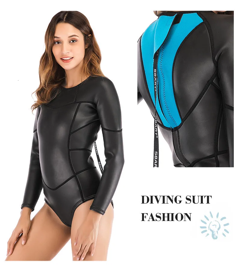 SBART, неопрен, женский, 2 мм, цельный, мокрого костюма, защита от солнца, купальники, открытая клетка, костюм для подводного плавания, гладкая кожа, уплотненный, водолазный костюм