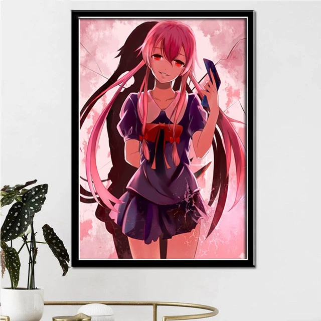 Japão anime mirai nikki amano yukiteru gasai yuno pintura em tela animação  personagem arte da parede cartaz impressão sala de estar decoração -  AliExpress