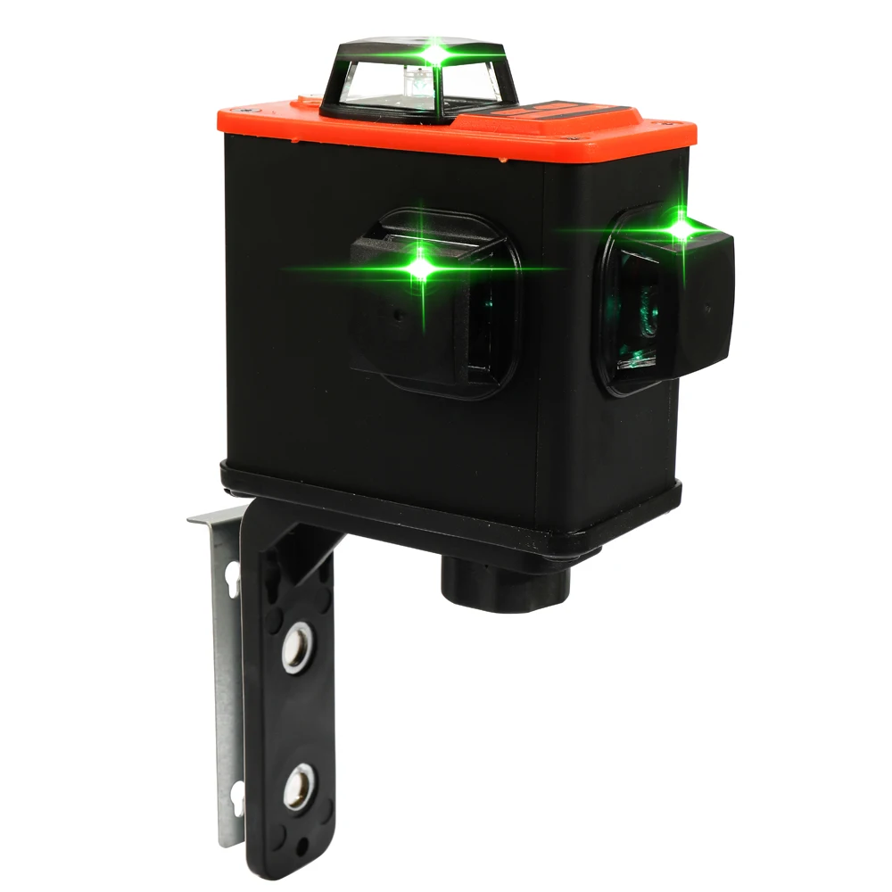 Лазерный уровень 12 линий зеленый лазерный уровень самонивелирующийся горизонтальный& amp вертикальный 360 градусов Регулировка настенный лазерный уровень - Цвет: black