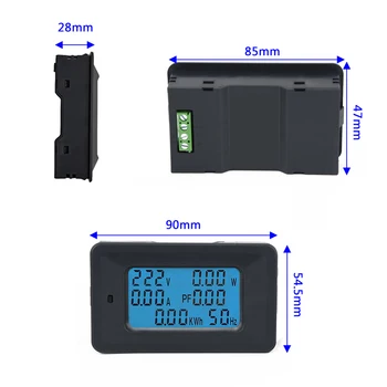 

Large LCD Screen & Backlight Design AC 110V-250V 100A LCD Digital Panel Power Watt Meter Monitor Voltmeter Ammeter