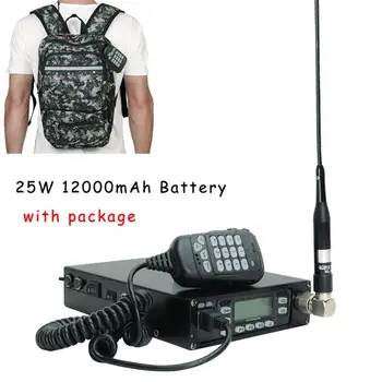 

ABBREE 25W Sports Backpack Packable VHF/UHF Dual Band ham Amateur Car Mobile Radio Transceivers 12000mAh battery Walkie Talkie