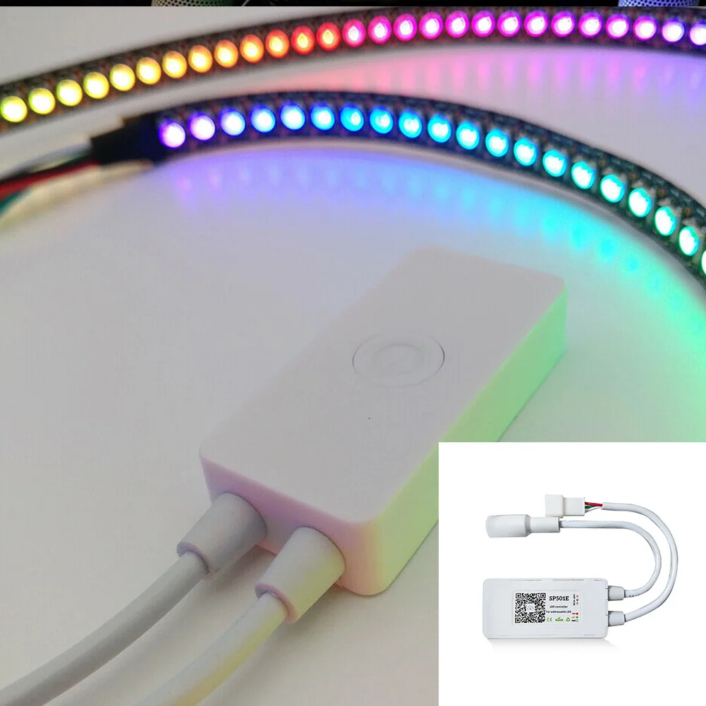 SP501E адресуемый Регулируемый WS2812B DC5-24V Смарт-приложение управление телефоном RGB управление Лер WiFi-SPI 900 пикселей светодиодные полосы голоса