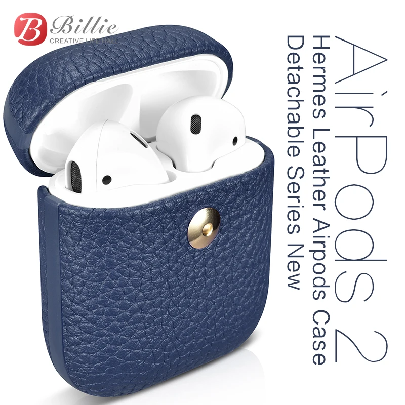 Кожаный чехол для Apple Airpods 2 съемная серия новый дизайн защитные