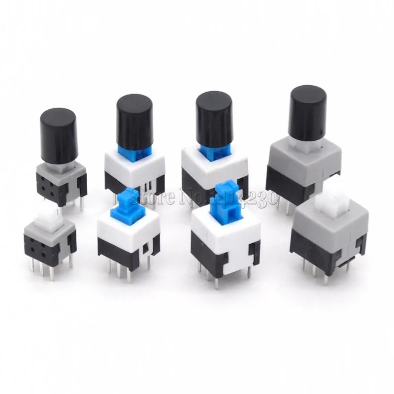 10Pcs Non-Self-Locking Switch / Self-Locking Switch 5.8*5.8 7*7 8*8 8.5X8.5MM Key Switch Cap Switch