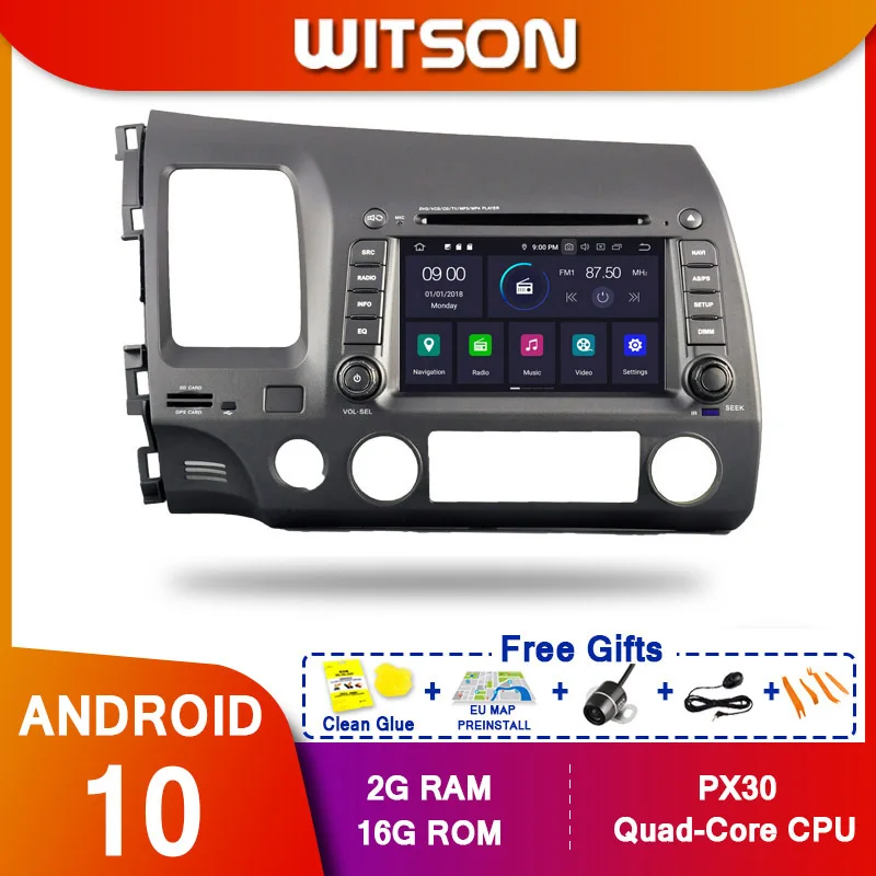 WITSON Android 10 Восьмиядерный (восемь ядер) PX5 автомобильный DVD плеер для HONDA CIVIC 2006 2011 IPS