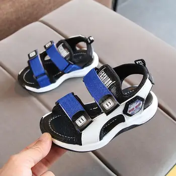 

Summer Boys Leather Sandals for Baby Flat Children Beach Shoes Kids Sports Soft Non-slip Casual Toddler Sandals
