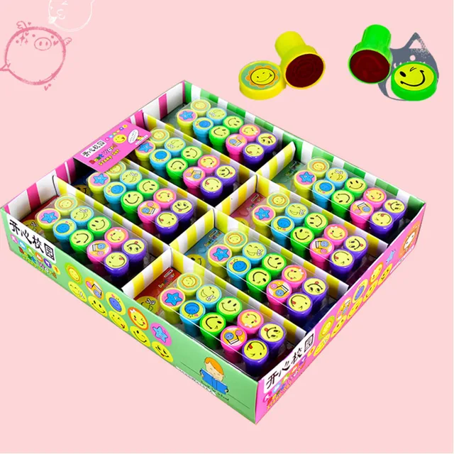10pcs/Set Cartoon Smiley Face Kids Seal Children Toy Stamps  for Scrapbooking Stamper DIY Painting Photo Album Rubber Stamp 2