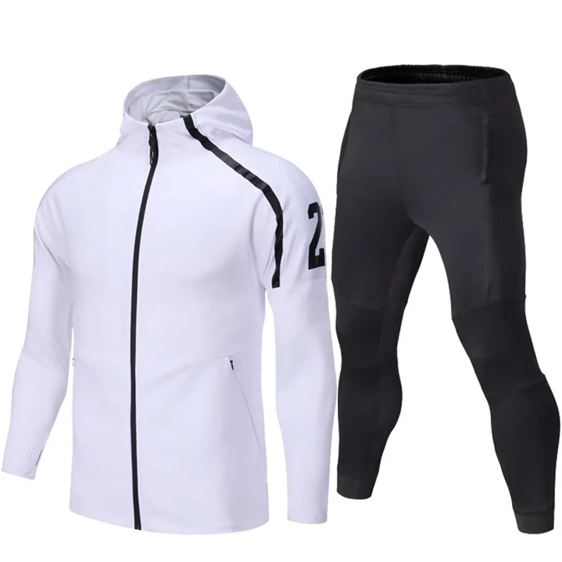 

2019 Sport Suit Winter Men Soccer Running Hoodie Jackets Long Sleeve Tracksuit Men Soccer Jersey Training Suit Football Suits