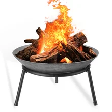 Garden Fireplace Cast-Iron Patio Outdoor Camping-Heating for Terrace 55x55cm-Steel Large