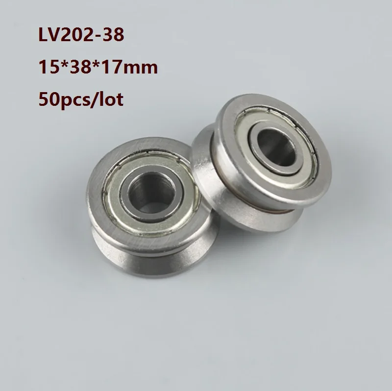 

50 шт./лот LV202-38 V паз трек роликовый направляющий подшипник 15x38x17 мм Лазерная резка машина роликовая Направляющая для ЧПУ 15*38*17 мм