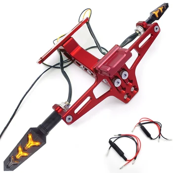 

CNC Adjustable Motorcycle Aluminum Number License Plate Frame Holder Mount Bracket Tail For kawasaki zzr400 zzr600 klr 650 750