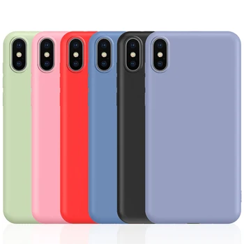 

50pcs Luxury Liquid Silicone Soft Case For iPhone 11 Pro Max XS XR X 8 7 6 6S Plus Candy Color Shockproof Protective Cover
