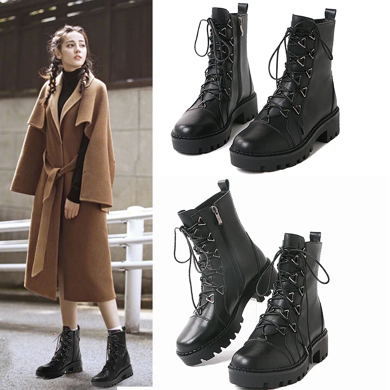 

2019 new British wind Martin boots female short tube single boots wild breathable motorcycle student short boots