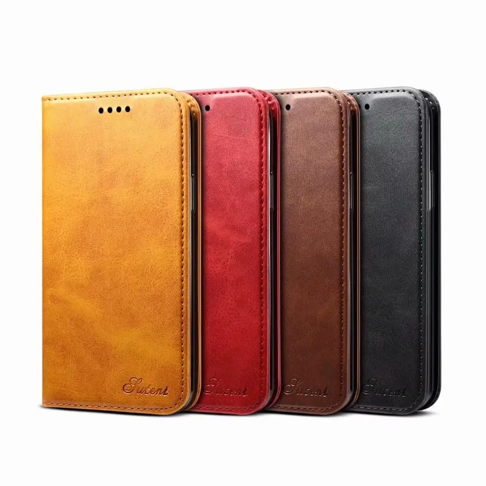 YXAYN Classic Style Leather Flip Wallet Case Magnetic Card Holder Phone Cover For iPhone  X XS  8 7 Plus 11 Pro MAX 12 Mini