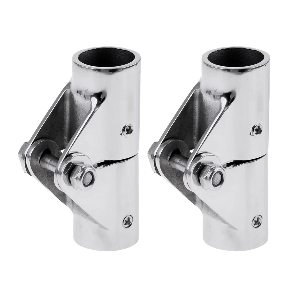 2xStainless Steel Boat Rail Fittings Folding Swivel Tube Pipe Connector 26mm
