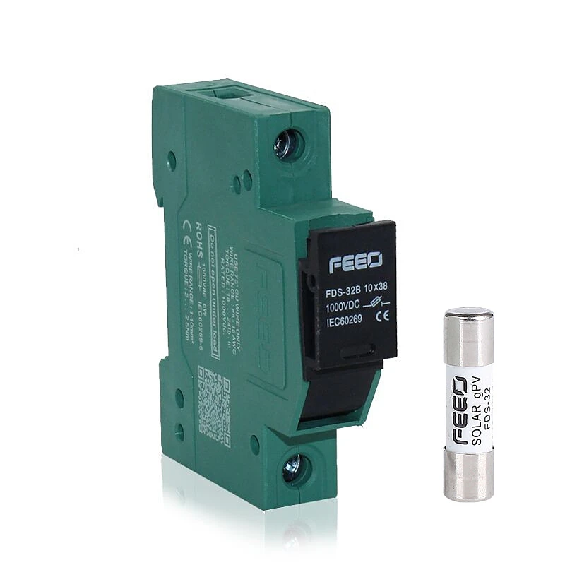 

DC Fuse Solar PV 10x38 1000V 15 32A 1000Vdc Din Rail Electronic Solar Fuse Holder Without Light With Fuse TUV Certificate