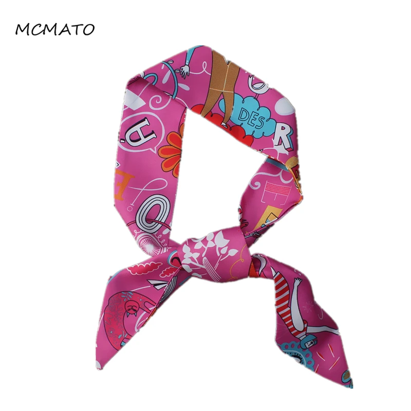 

Letter Print Skinny 95cm*5cm Scarf Silk Scarf For Women Print Bag Scarf Brand Foulard Women Tie Fashion Head Scarves For Ladies