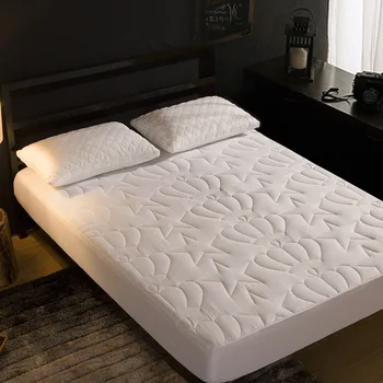 

For Home Thick Bedding Mattress All-Inclusive Mattress Protector Cover Solid color Crown Embossing Breathable Fitted Sheet Cover