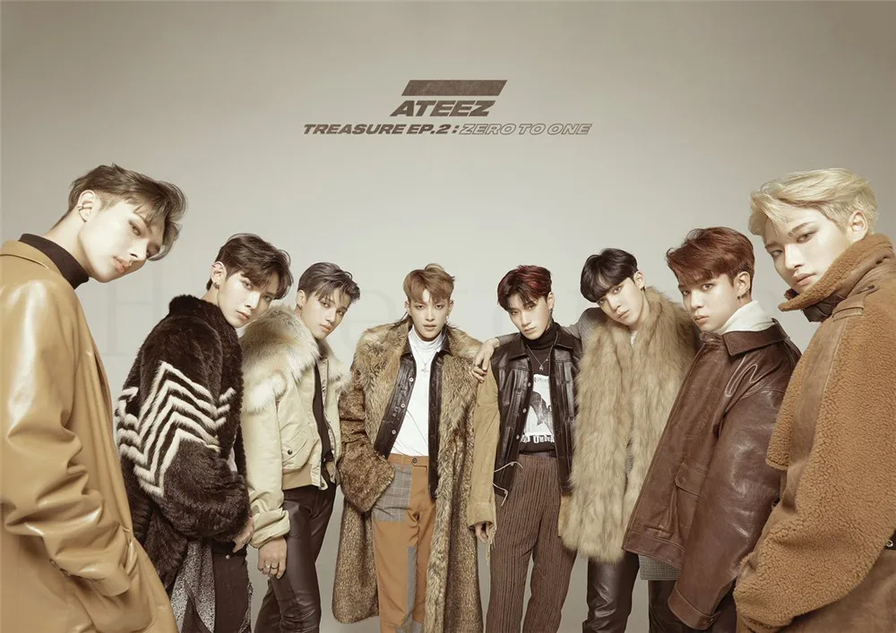 Ateez музыкальной группы Плакаты Wall Art Печать глянцевая бумаги Спальня украшения дома арт марки