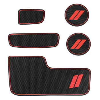 

5pcs Center Console Car Trim Mat Rubber Cup Holder Insert Anti Dust Interior Decor Auto Accessories For Dodge Durango 2014-2020