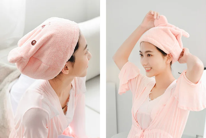 Super absorbent and easy to wear soft and thick dry hair cap J03
