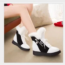 Г. Новые осенне-зимние ботинки для женщин на толстой подошве для тепла и роста внутри. Сочетающиеся цвета. Повседневная женская обувь на меху