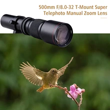 500mm F/8.0-32 Multi Coated Super Telephoto Lens+T-Mount to EF-Mount Adapter Ring Kit for Canon EOS Rebel T5i/T6/T6i/T7/ T7i/SL2
