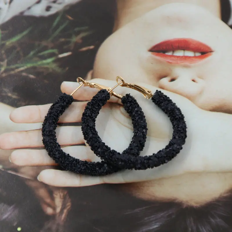 

2019 New Hoop Earrings Resin Earrings For Women Hoop Earrings Fashion Glitter Jewelry Wholesale